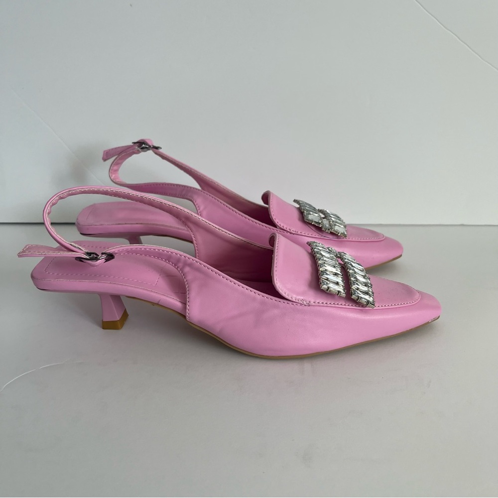 Elegant Pink Slingback Heels. Purchased but never worn